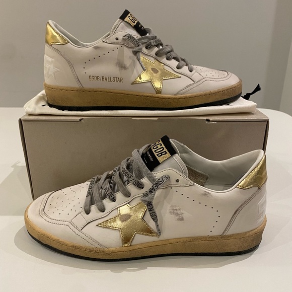 Golden Goose Ball Star Sneaker Milk White Leather/Gold sz 39 New in Box - Picture 3 of 14